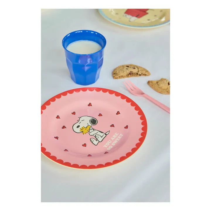 Assiette SNOOPY "YOU ARE SO SWEET" rose