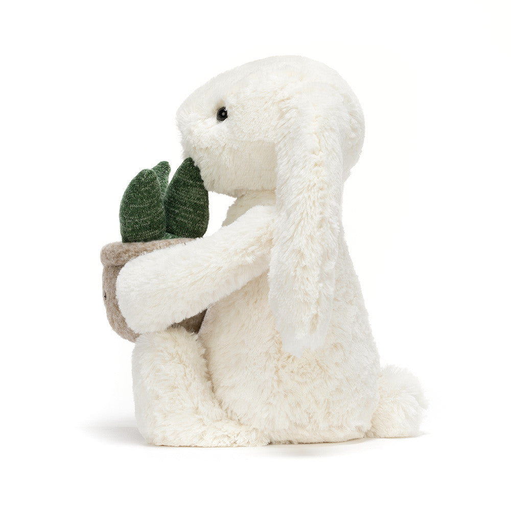 Peluche Cream Bunny with Plant Arthur mon héros