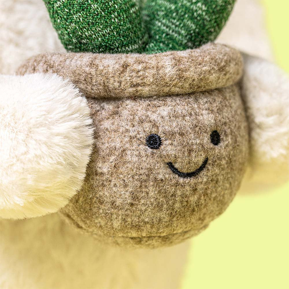 Peluche Cream Bunny with Plant Arthur mon héros
