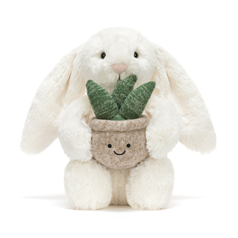 Peluche Cream Bunny with Plant Arthur mon héros