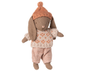 Mini lapin Hiver - Marron/Rose