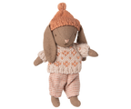 Mini lapin Hiver - Marron/Rose
