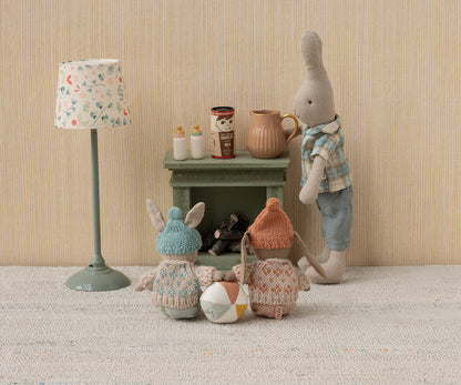 Mini lapin Hiver - Marron/Rose