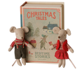 Jumeaux souris de Noël, Petite sœur et Petit frère dans leur coffret livre