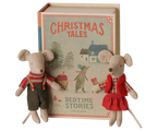 Jumeaux souris de Noël, Petite sœur et Petit frère dans leur coffret livre