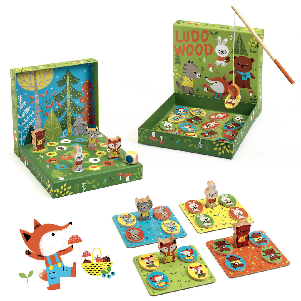 Boîte de 4 jeux Ludo Wood