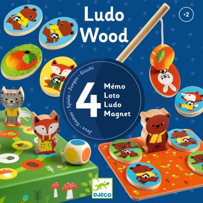 Boîte de 4 jeux Ludo Wood