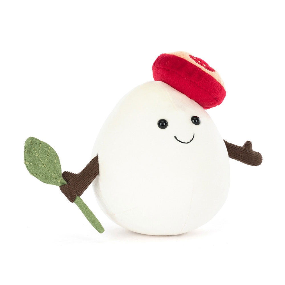 Peluche Mozzarella, béret tomate.