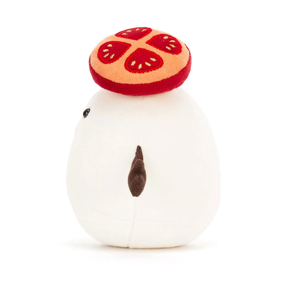 Peluche Mozzarella, béret tomate.