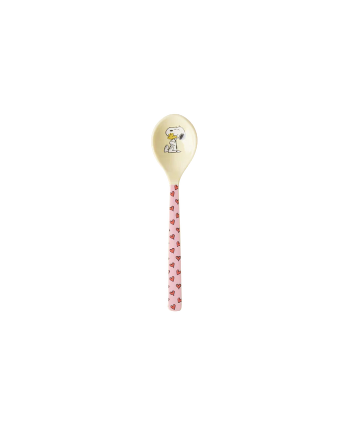 Petite cuillère coeur rose SNOOPY en mélanine