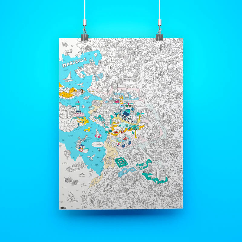 Poster géant à colorier Marseille