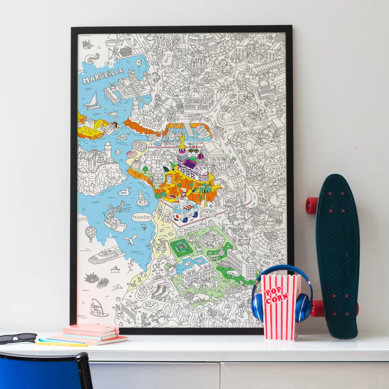 Poster géant à colorier Marseille