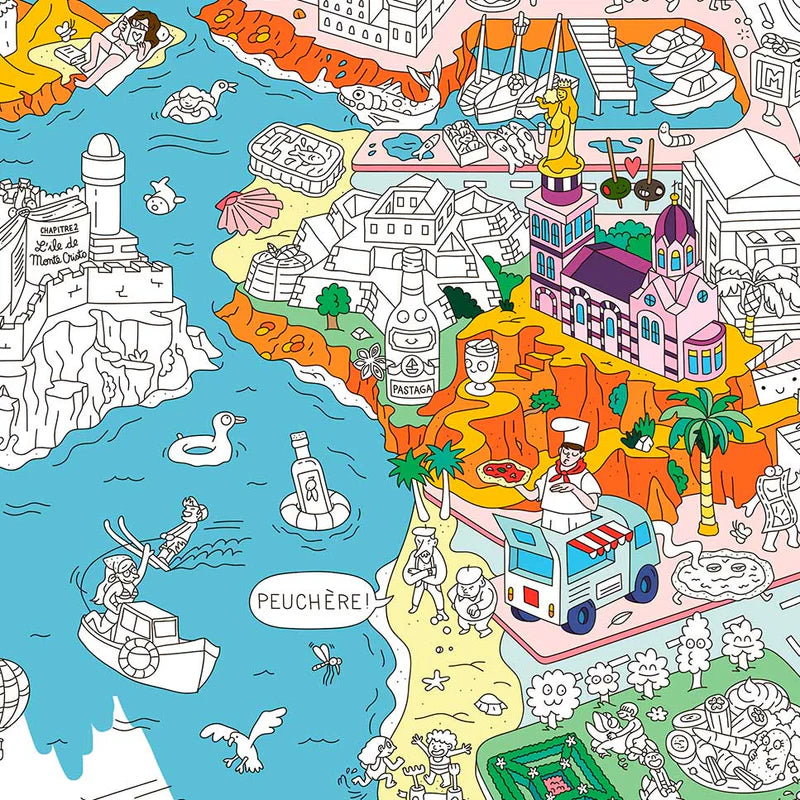 Poster géant à colorier Marseille