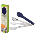 Set de 3 couverts en acier inoxydable.