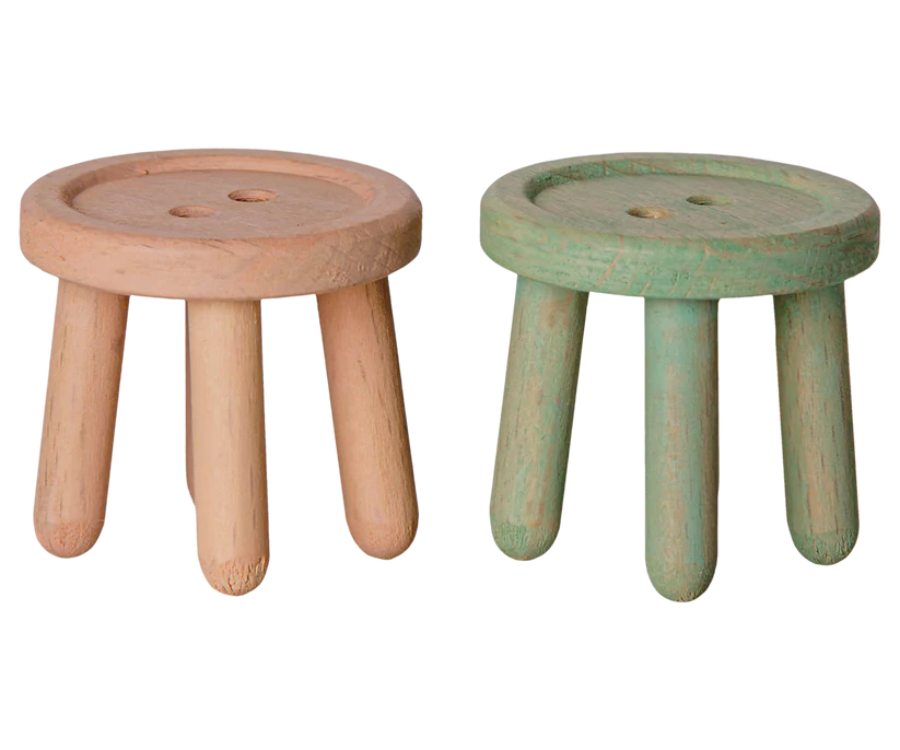 Ensemble de tabourets souris, rose et menthe